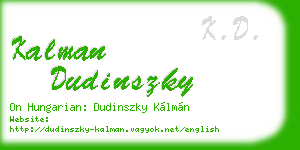 kalman dudinszky business card