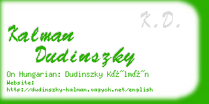 kalman dudinszky business card